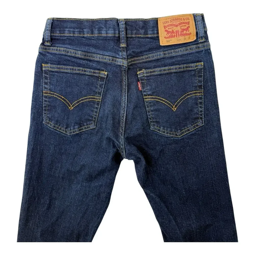 Levis 502 Boys Denim Jeans Sz 16 Reg 28 x 28